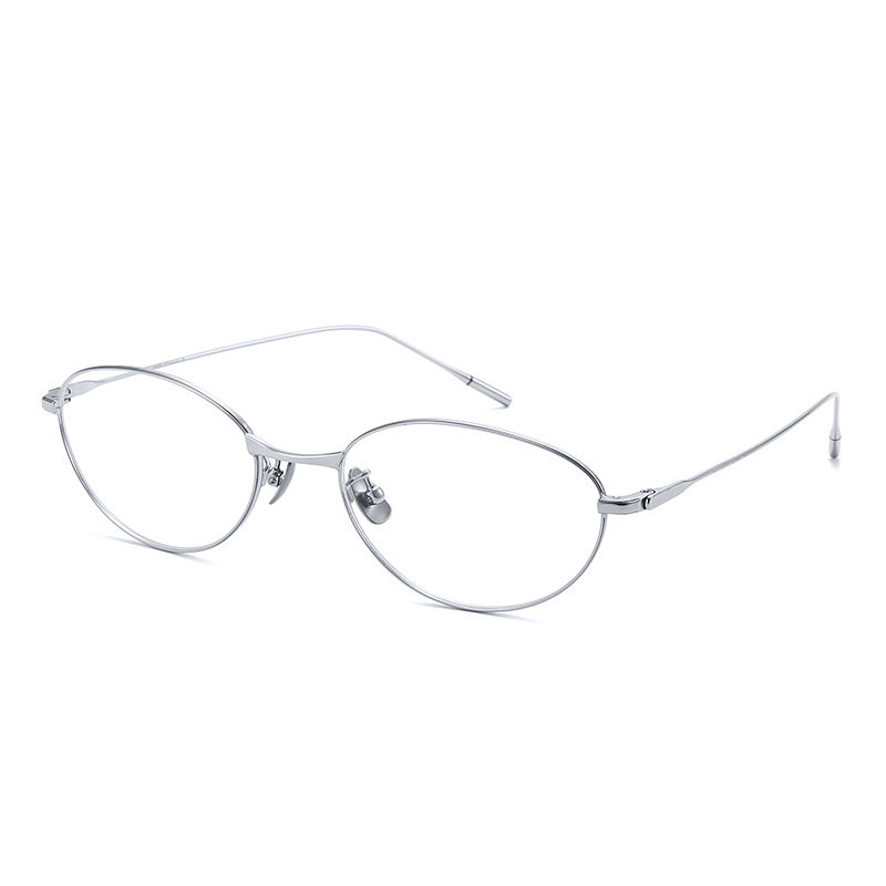 New Fakem Titanium Frame Fade Oval Frame Plain Optical Frame Retro Bc202403 Can Be Equipped with Myopic Women's Model