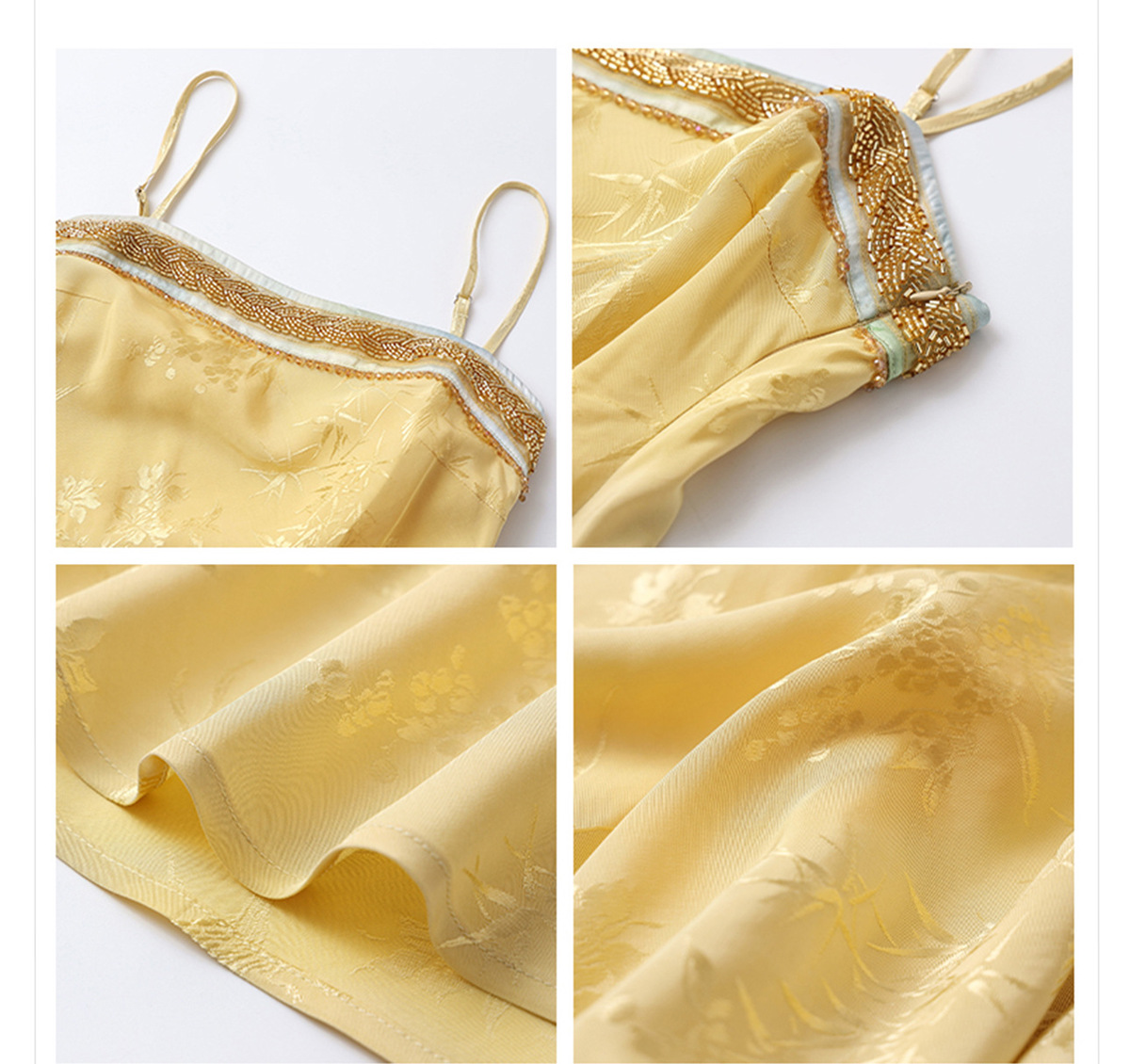 Set áo khoác cardigan thêu hoa kèm đầm hai dây dáng dài nữ — Váy hai dây