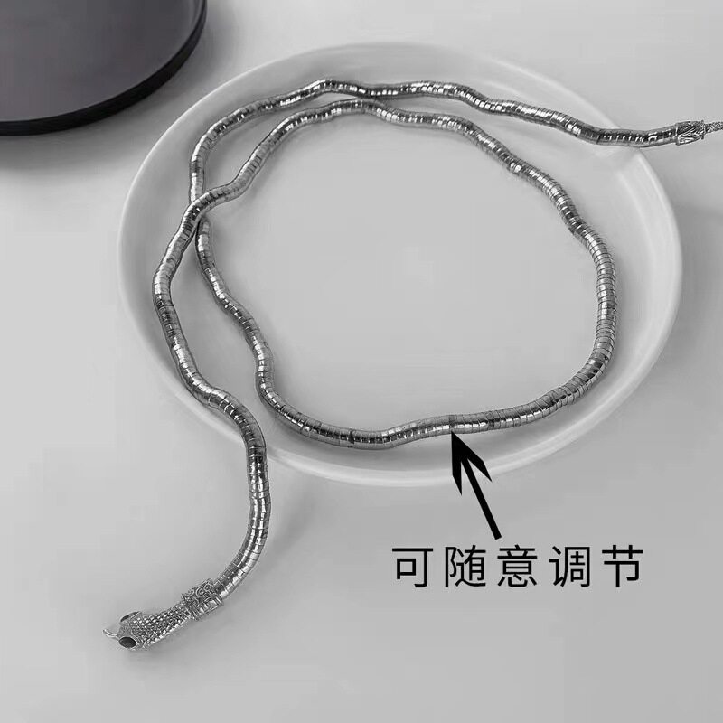 Distinctive Winding Snake Necklace European and American Ins Cold Style Niche Design Sense Hot Girl Dark Collar Female and Male Accessories
