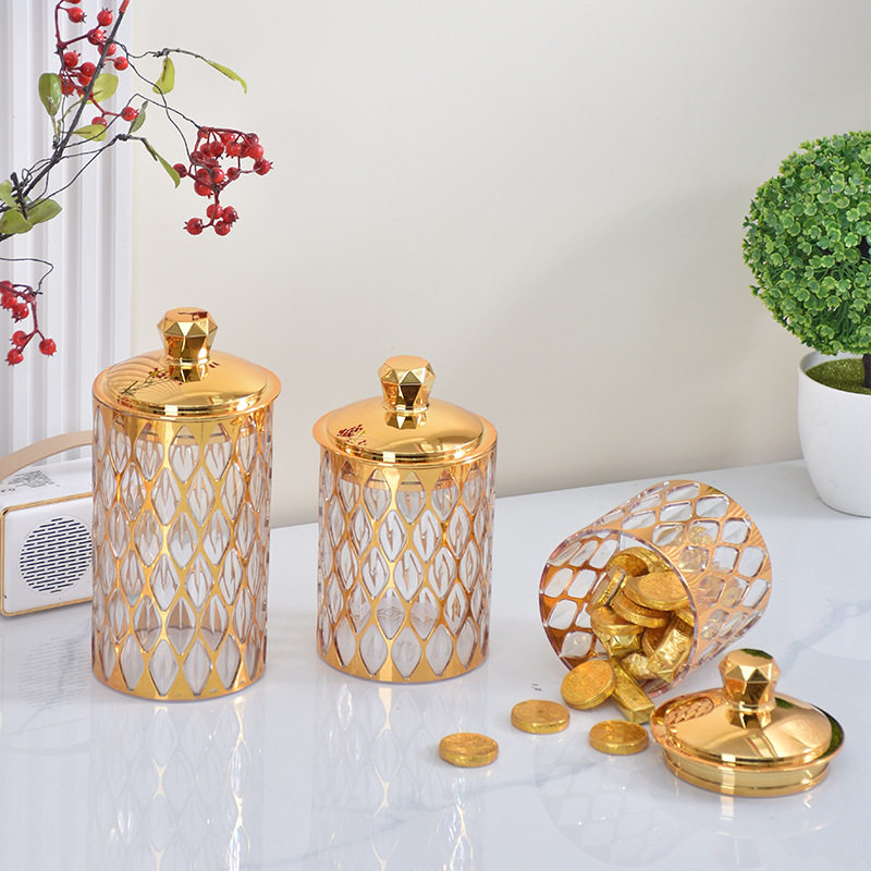 Light Luxury Style Sealed Jar Set Kitchen Spice Box Plastic Tea Jar Coffee Jar Storage Jar Amazon Moisture-Proof Set