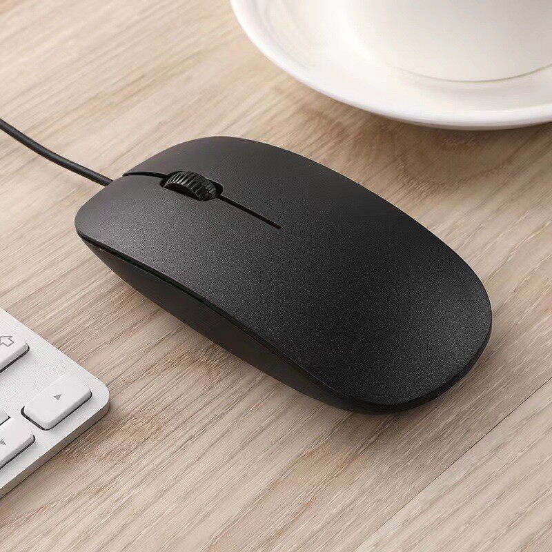 Spot simple business office mouse for Apple black and white neutral wired classic ultra-thin mouse factory wholesale