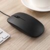 Spot simple business office mouse for Apple black and white neutral wired classic ultra-thin mouse factory wholesale