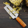 Household Pineapple Knife Wooden Handle Peeling Knife Scraper Melon and Fruit Peeling Peeling Peeler Kitchen Stainless Steel Pineapple Knife