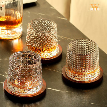 Whiskey Glass, Liquor Glass, Crystal Stress-Relief Cup, Glass Cup Set, Beer Glass, High-End Spinning Cup for Home Use