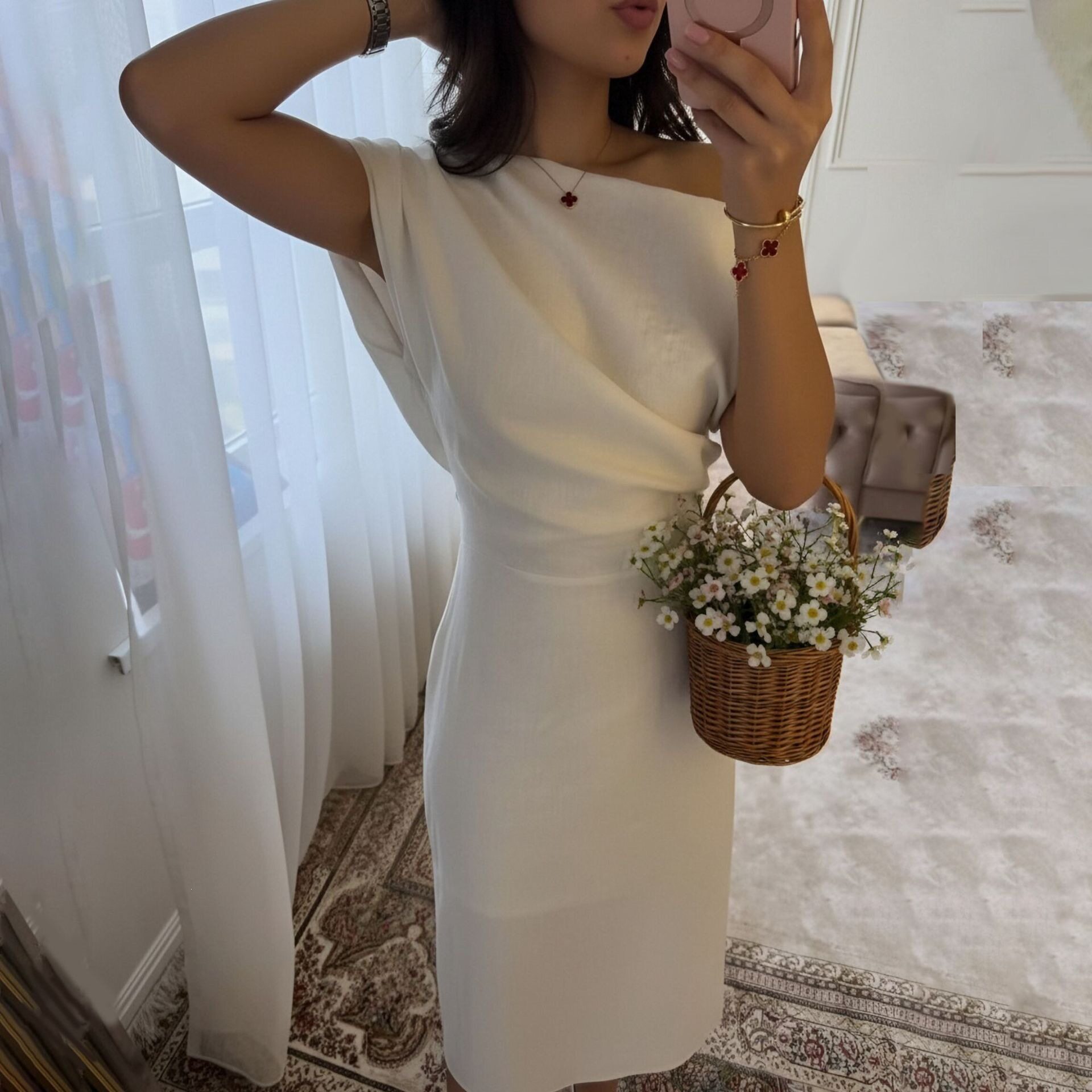 Summer Womens Dress Elegant Solid Color French Maxi Dress Lightweight Luxury Style for Casual Occasions Wholesale