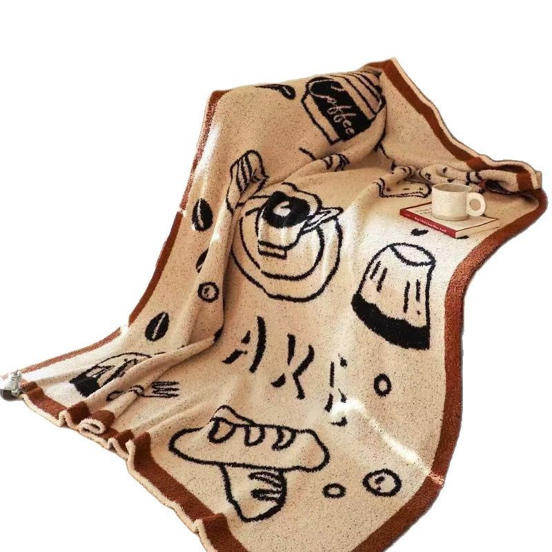 Ins Retro Blanket Half Knitted Sofa Air Conditioner Office Lunch Break Living Room Leisure Nap Blanket Blanket
