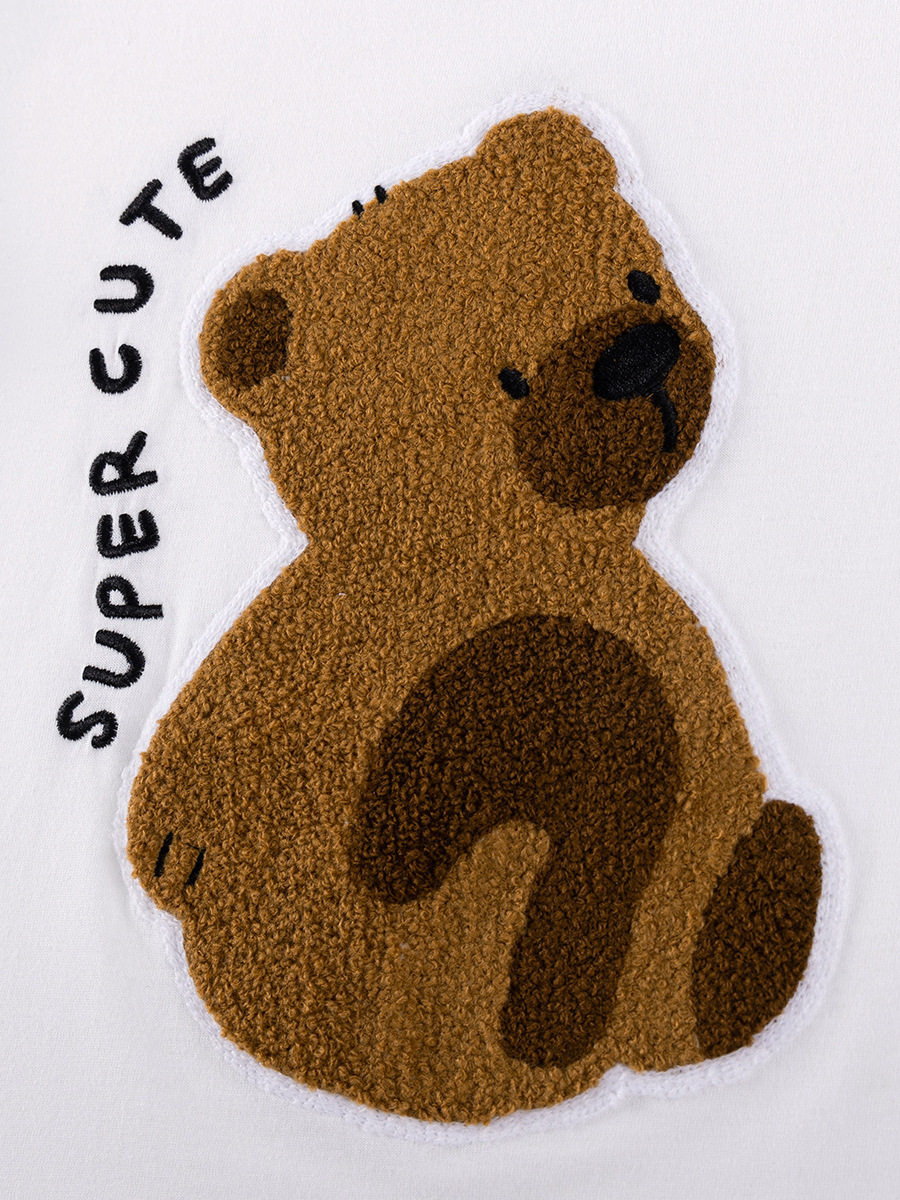 Summer Kids' Set, [Style] Girls' Outfit, Cartoon Bear Casual Kids' Clothing