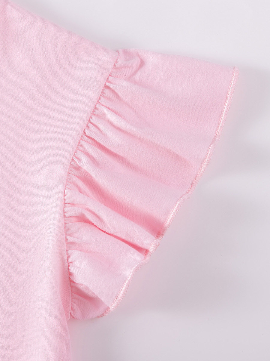 Summer Short-sleeve Girls' Dress, [Style] Tulle Skirt, Cartoon Rabbit Kids' Dress