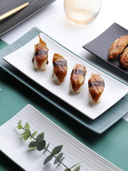 Creative Rectangular Ceramic Plate Steak Plate Plate Western Food Plate Sushi Plate Japanese Fish Plate Household Tableware