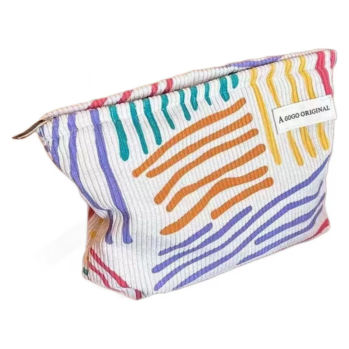 Striped Portable Bag Niche Skin Care Product Storage Toiletry Bag Cosmetic Bag Corduroy Bag Student Travel Business Trip