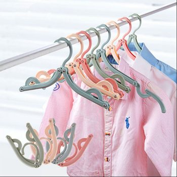 Plastic Folding Hanger Travel Portable Plastic Multi-functional Hanger Clothes Rack Magic Clothes Hanging Shoe Rack