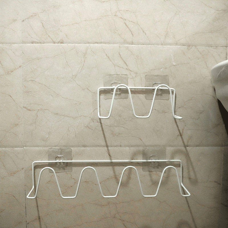 Summer hot sale bathroom slippers storage rack cross-border slippers rack punch-free wall-mounted bathroom storage shoe rack