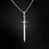 Cross-Border New Cross Sword Pendant Necklace for Men and Women Gothic Dark Alloy Old Sword Clavicle Chain Stainless Steel Chain
