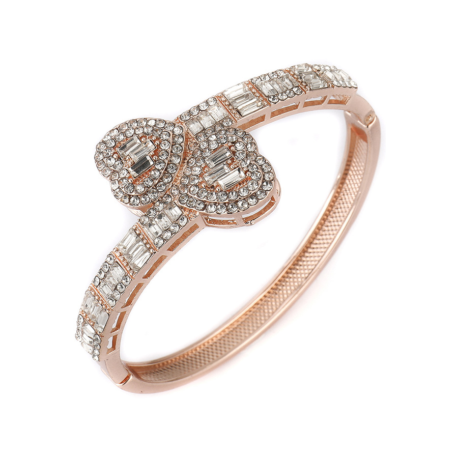 跨境嘻哈满钻爱心手环手镯Hiphop欧美时尚个性手饰 工厂直销批发