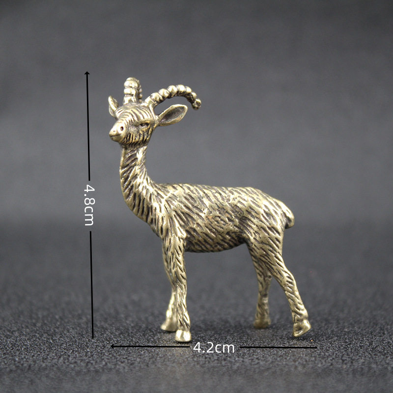 Brass Zodiac Sheep Ornament Solid Old Goat Ornament Office Desktop Ornament Handpiece Creative Gift