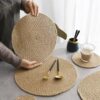 Cross-border Linen Cotton Rope Braided Heat Insulation Mat Anti-scalding Dining Mat Pot Mat Dining Plate Mat Dining Table Mat Vegetable Mat Bowl Household Coaster