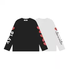 Cross-Border Japanese Fashion Brand Comme Des Garçons Heart Logo Loose Long-Sleeve T-Shirt