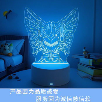 Egg Party 3D Night Light Creative Atmosphere Lamp Peripheral Figurine Desk Lamp USB Plug-In Model Children's Birthday Gift