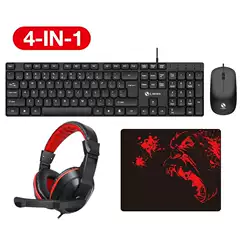 4in1 Set T15 Business Office Keyboard and Mouse Set USB Wired Mouse Keyboard Cross-Border Amazon