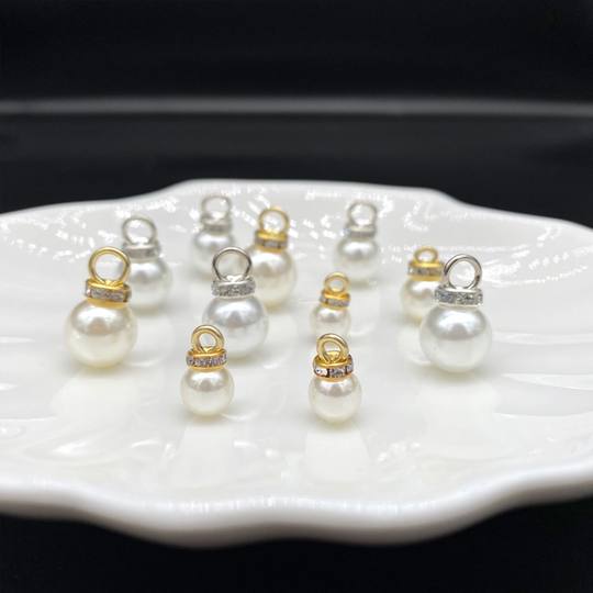 Highlight abs imitation pearl half hole single needle with drill accessories wholesale diy handmade gift decoration loose bead hanging wholesale