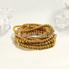 European and American Amazon's Popular 18K Gold-Plated Stainless Steel Bead Bracelet, Simple and Fashionable Beaded Elastic Non-Fading Bracelet