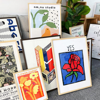 Scandinavian Simple Log Decorative Painting Frame French Retro Color Solid Wood Unpainted Picture Frame Home Poster Photo Frame