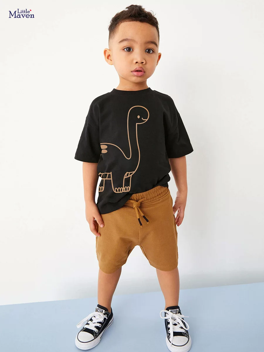 Summer Short-sleeve Boys' Set, New Kids' 2-piece Outfit, T-shirt & Pants Set