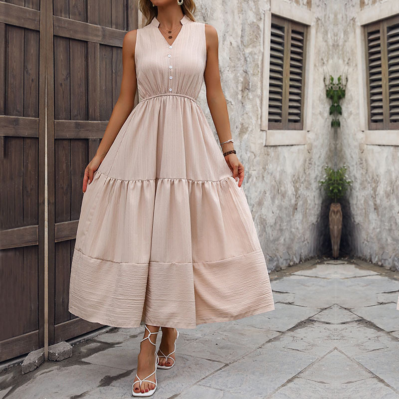 Summer Casual Dress Elegant Solid Color Slim Fit Suitable for Various Occasions Wholesale Available