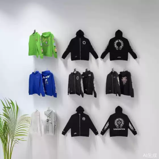 24Ss New Chrome Cross Hooded Zipper Sweatshirt Trendy Design