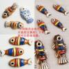 Jingdezhen Ethnic Style Personalized Trendy Ceramic Geometric Colorful Fish Long Pendant Necklace High-End Versatile Autumn and Winter Style