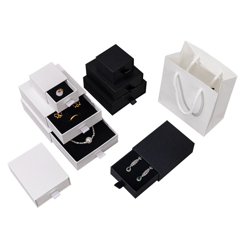 New High-End Black and White Jewelry Box Ring Bracelet Jewelry Box Exquisite Bracelet Jewelry Packaging Box Manufacturer