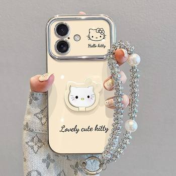 Suitable for Apple 16 Pro Max Phone Case with Frosted Large Window, iPhone 17 Cat Stand, Reno 14 Electroplated Soft Case