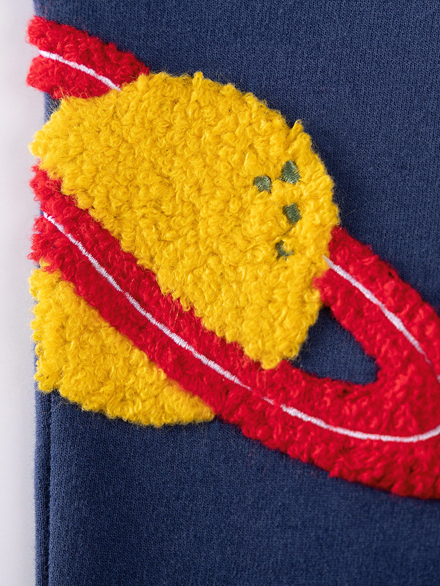 Boys' Autumn Cartoon Hoodie, Space Pattern Kids' Wear