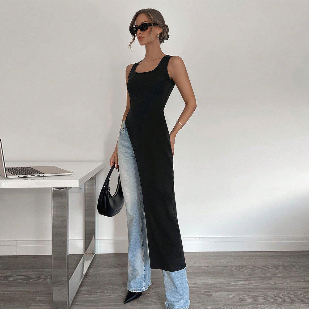 Long Womens T Shirt Slim Fit U Neck Unique Design Spring Summer Fashion Wholesale Available