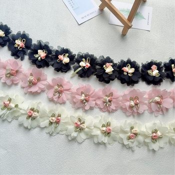 5cm Chiffon Stereo Flower Handmade Sticky Flower Rose Lace Handmade Shoes and Hats Clothing DIY Accessories Accessories