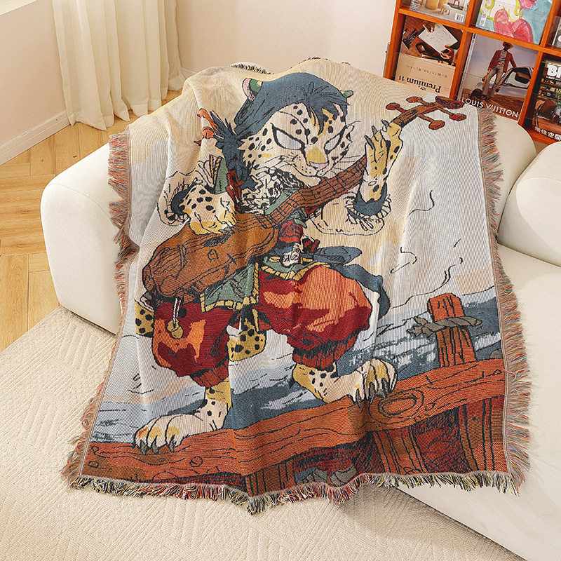 Custom National Fashion Outdoor Camping Blanket picnic blanket multi-functional cotton thread blanket decorative tapestry sofa cover blanket gift blanket