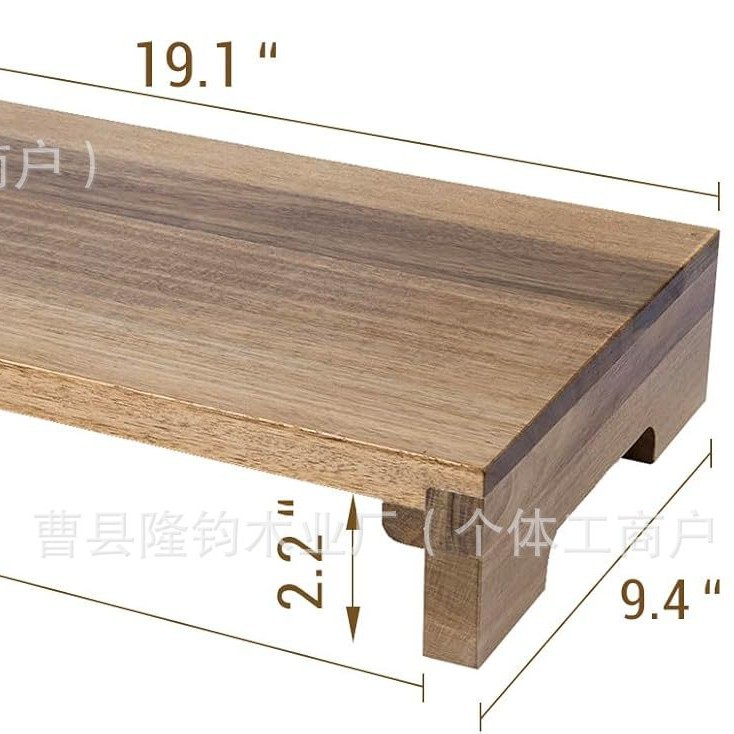 Acacia Wood Computer Monitor Stand Desktop Organizer Storage Rack Workstation Storage and Organization Stand Base