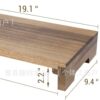 Acacia Wood Computer Monitor Stand Desktop Organizer Storage Rack Workstation Storage and Organization Stand Base