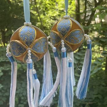 Guangxi Intangible Cultural Heritage Zhuang Brocade Jingxi Jiuzhou Hydrangea Finished Product Pure Handmade Commemorative Gift Special Quality Hydrangea