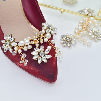 2022 new bridal wedding shoes decorative flower Pearl handmade shoes flower shoe clip detachable shoe buckle accessories G32