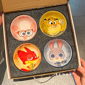 Judy Nick Ceramic Bowl New High-Looking Household Tableware Set Snack Bowl High Temperature Resistant Soup Rice Bowl Gift Box