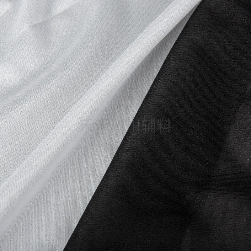 Woven Lining 30D50D Adhesive Interlining Chiffon Silk Lining Strong Adhesive Garment Lining Suit Lining Black White Lining