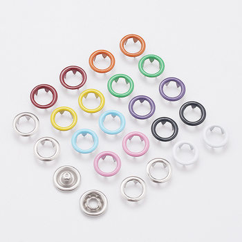 Colorful Hollow Solid Five-Grip Buttons 9.5mm Stainless Steel Buttons Kidsren's Clothes Shirt Buttons Baby Clothes Snap Buttons