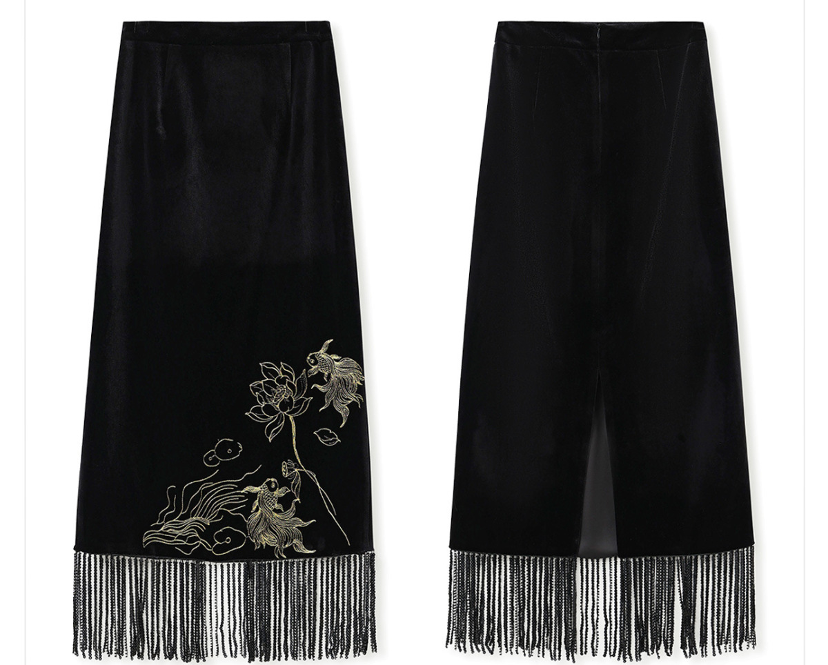 Set áo vest thêu thủ công kèm chân váy dài nữ — Áo vest thêu (giao hàng trong 7 ngày), Áo vest thêu (giao hàng trong ngày), Váy thêu (giao hàng trong 7 ngày), Váy thêu (giao hàng trong ngày)