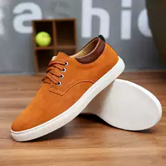 Men's Large Size 48-49 Casual Shoes, Genuine Suede Leather, Trendy Student Sneakers for Men