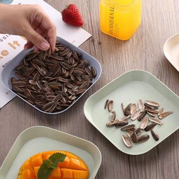 Bone plate snack plate snack plate wheat straw plate dried fruit plate fruit plate garbage storage plate plastic plate