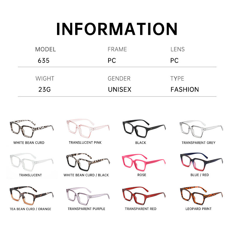 Anti-blue Light Box Flat Mirror Women's Contrast Color Rice Nail Simple Thin High-value Glasses Frame European and American Fashionable Glasses Frame
