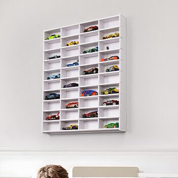 Wooden Multi-Layer Wall-Mounted Toy Car Display Rack Car Storage Compartment Wall Toy Display Rack Storage Rack