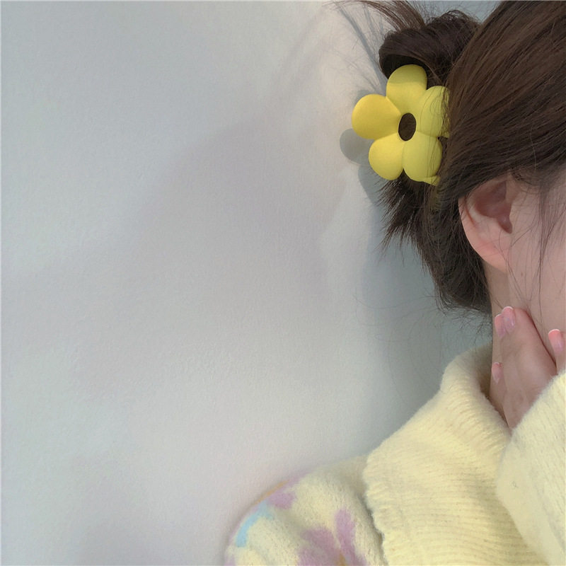 磨砂橡皮漆花朵抓夹胖乎乎可爱少女后脑勺盘发鲨鱼夹夏季新款发夹,淘宝优惠券,粉丝福利购,淘宝优惠卷
