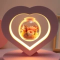 Pink love [suspension rotation + Romantic Night Light] heart-shaped gift box